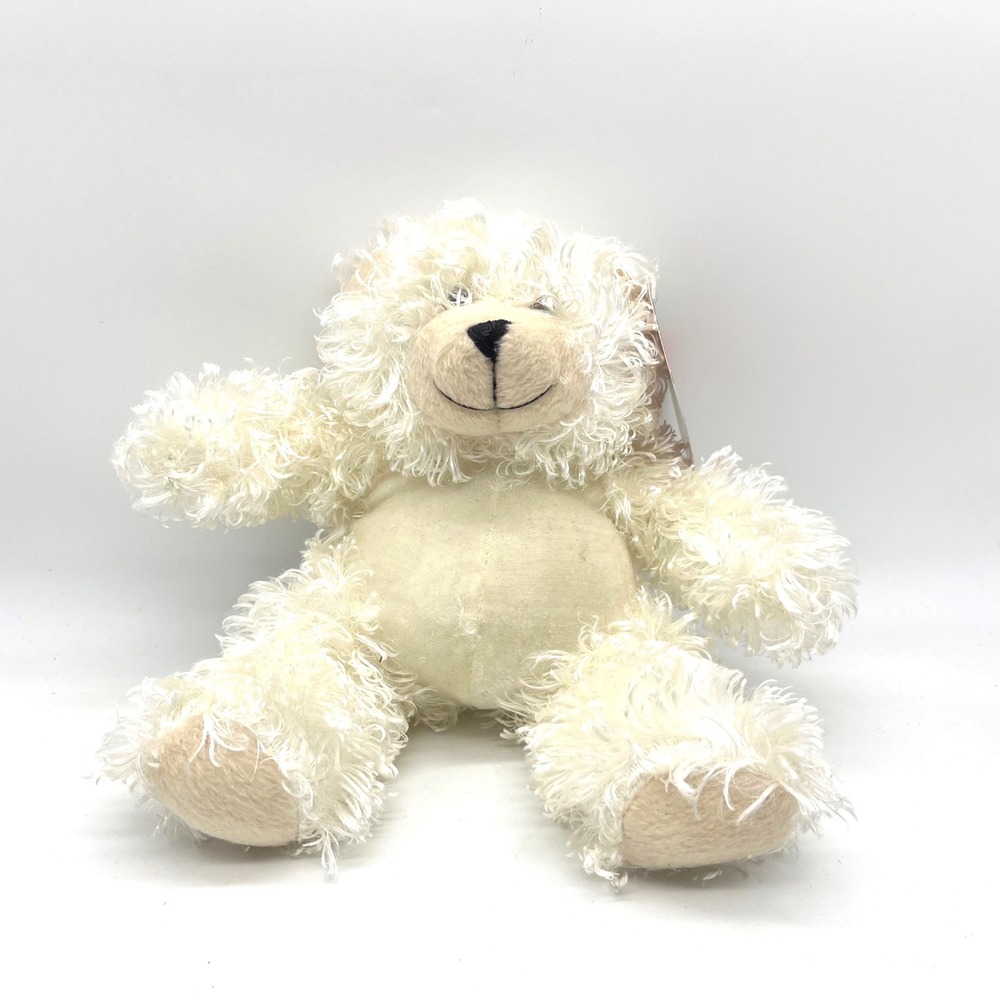 Sugar Loaf Ho Ho Ho Cream Curly Hair Teddy Bear Plush 8 Inch NWT
